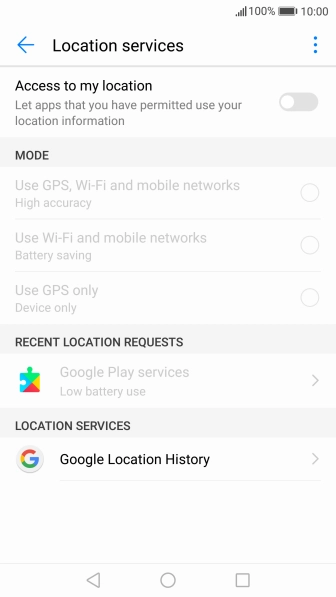 Press Access to my location to turn the function on or off.