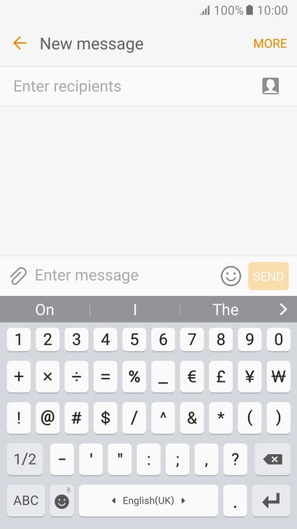 Press the required numbers and symbols.