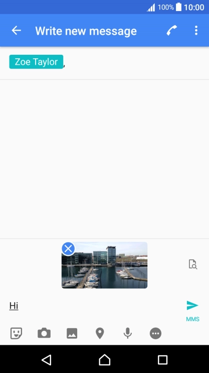 Press the send icon when you've finished your picture message.