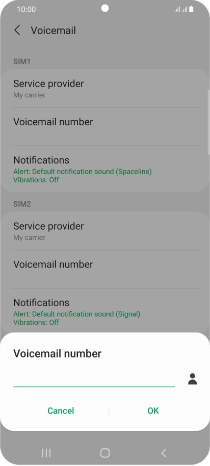 Key in (prefix) 5 (your phone number) and press OK.