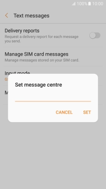 Key in +35387699989 and press SET.