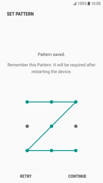 Slide your finger across the screen to connect at least four points and press CONTINUE.
