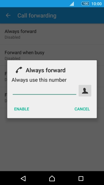 Key in (prefix) 5 (your phone number) and press ENABLE.