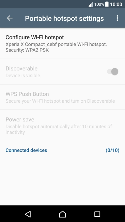 Press Configure Wi-Fi hotspot.