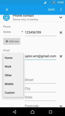Press the required email type.
