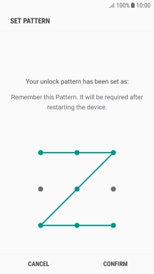 Repeat the selected phone lock code and press CONFIRM.