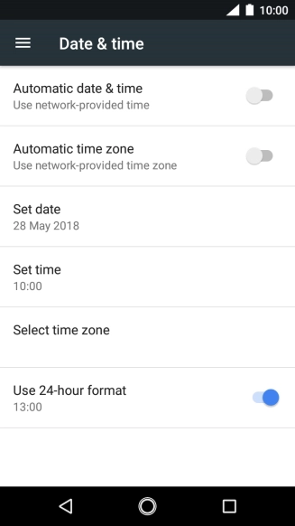 Press Automatic date & time to turn on the function.