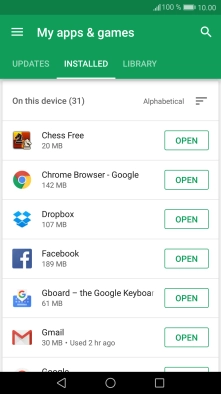 Press the required app.