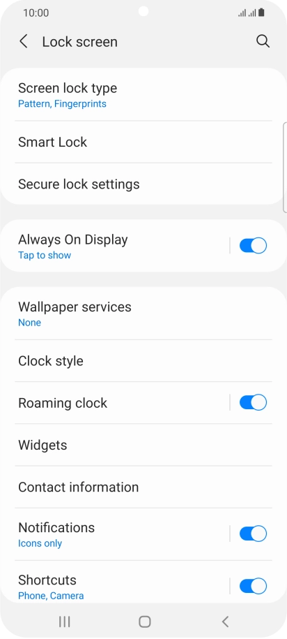 Press Screen lock type and key in the additional phone lock code you created earlier.