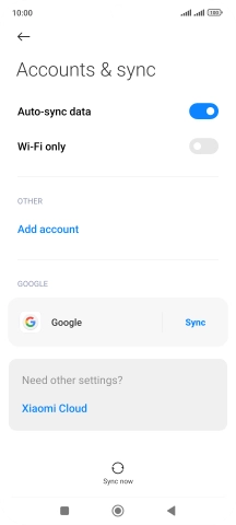 Press the required account.