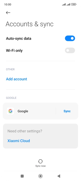 Press the required account.