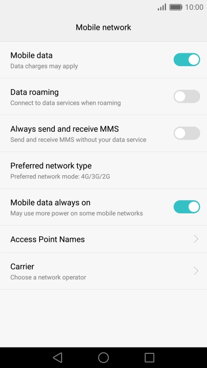 Press Carrier and your phone will search for networks.
