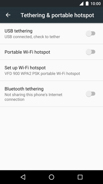 Press Set up Wi-Fi hotspot.