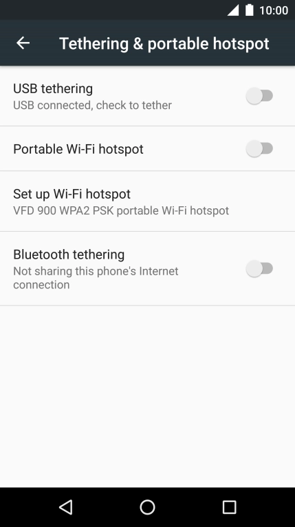 Press Set up Wi-Fi hotspot.