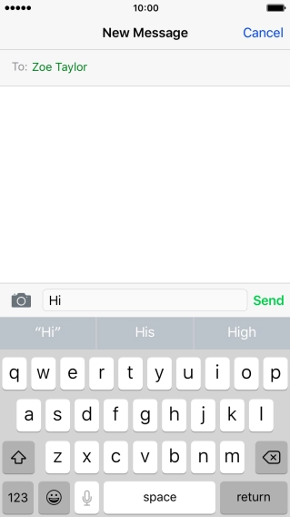 Press Send when you've written your text message.