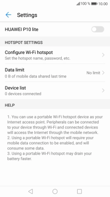Press Configure Wi-Fi hotspot.