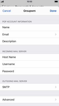 Press SMTP.