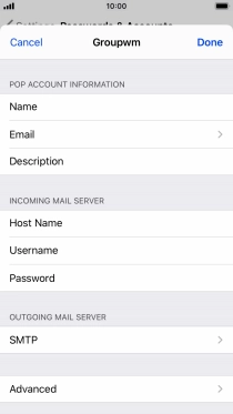 Press SMTP.