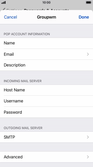 Press SMTP.