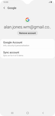 Press Sync account.
