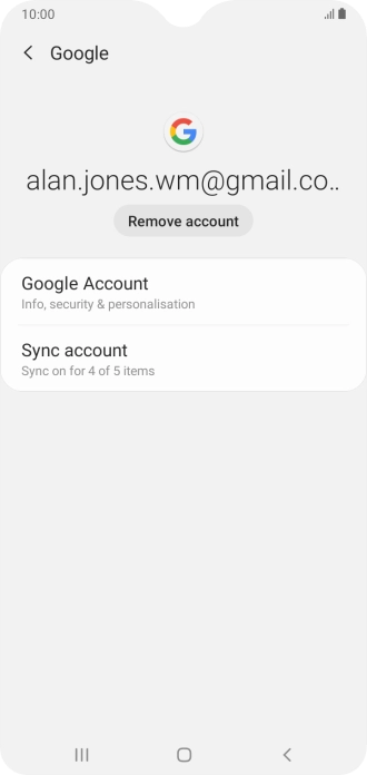 Press Sync account.