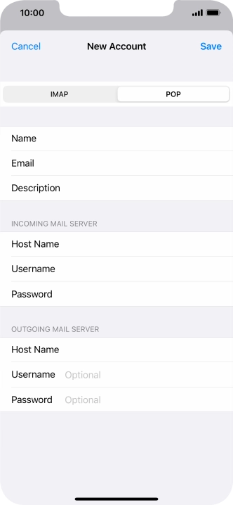 Press Save. Your email account has now been set up. To select more settings for incoming and outgoing server, proceed with the following steps.
