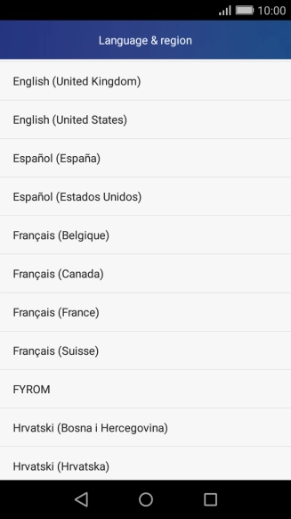 Press the required language.