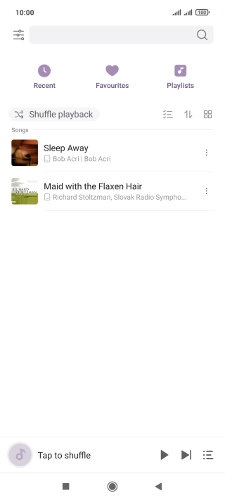 Press the required audio file.