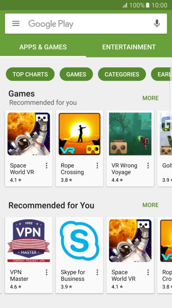 Press the search field.