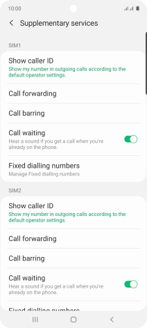 Press Call forwarding below the required SIM.