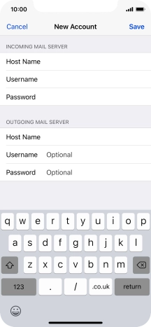 Press Save. Your email account has now been set up. To select more settings for incoming and outgoing server, proceed with the following steps.