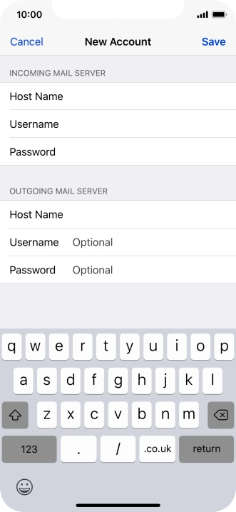 Press Save. Your email account has now been set up. To select more settings for incoming and outgoing server, proceed with the following steps.