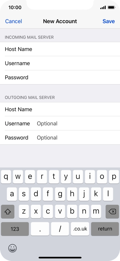 Press Save. Your email account has now been set up. To select more settings for incoming and outgoing server, proceed with the following steps.