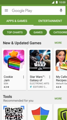 Press the search field.