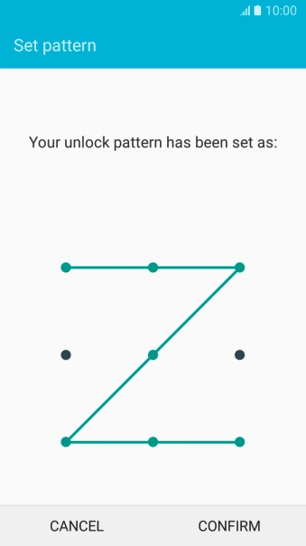 Repeat the selected phone lock code and press CONFIRM.