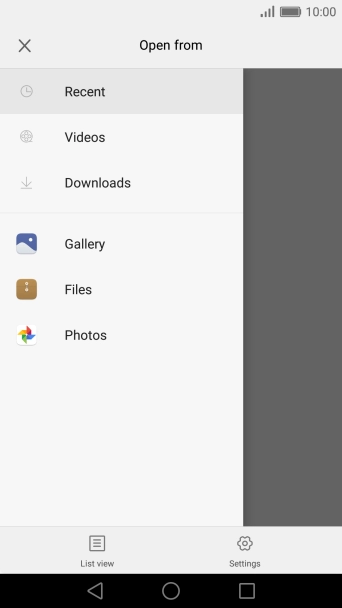 Press Gallery and go to the required folder.