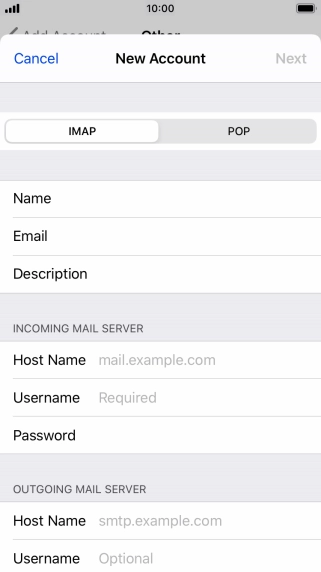 Press IMAP.