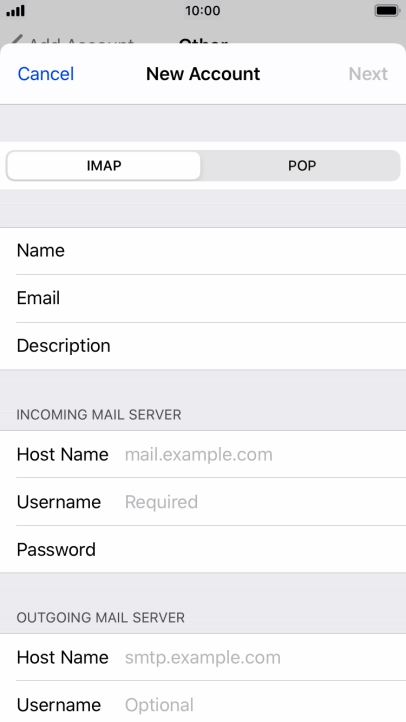 Press IMAP.