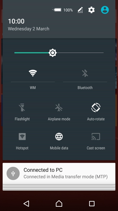 Press the settings icon.