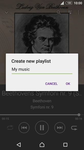 Key in a name for the playlist and press OK.