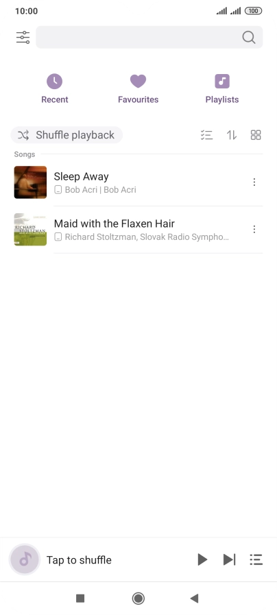 Press the required audio file.