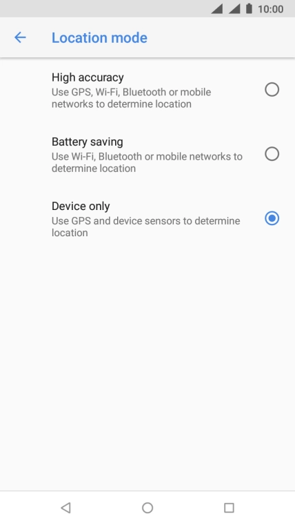 If you select High accuracy, your phone can find your exact position using the GPS satellites, the mobile network and nearby Wi-Fi networks. Satellite-based GPS requires a clear view of the sky.