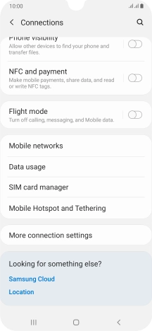 Press Mobile Hotspot and Tethering.
