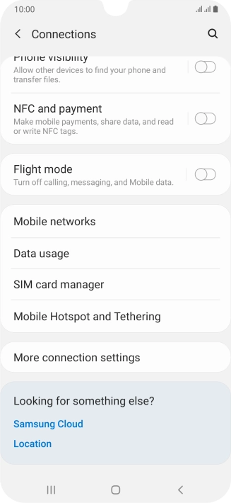 Press Mobile Hotspot and Tethering.