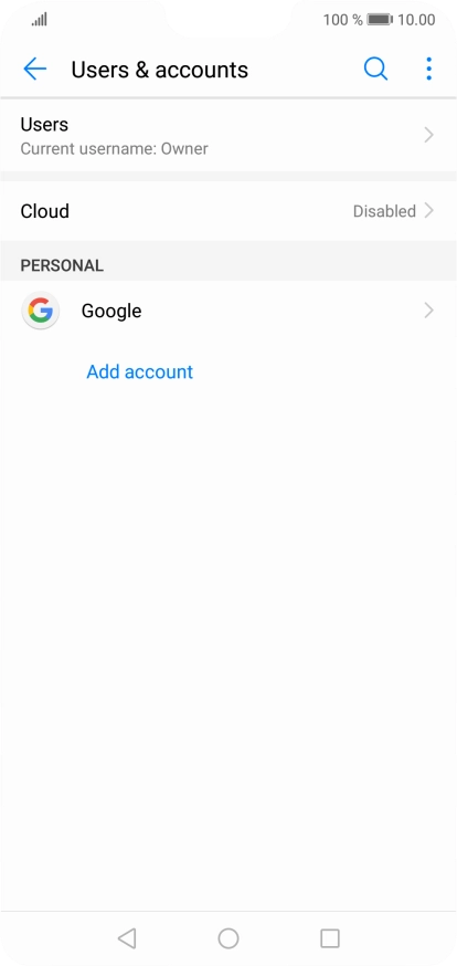 Press the required account.