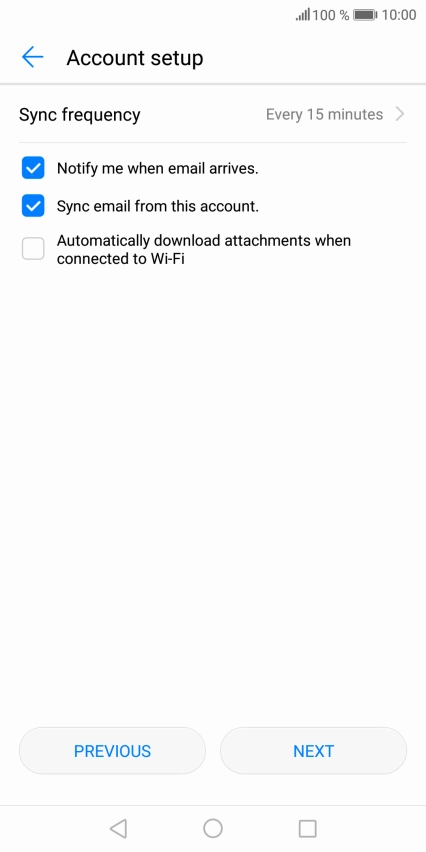 Press Notify me when email arrives. to turn the function on or off.