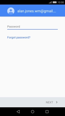 Press Password and key in the password for your Google account.