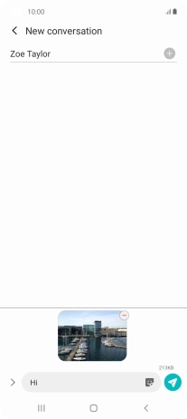 Press the send icon when you've finished your picture message.