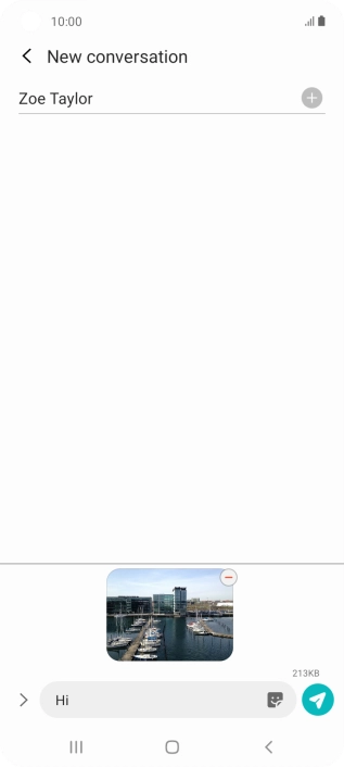 Press the send icon when you've finished your picture message.