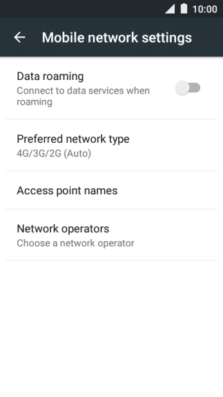 Press Preferred network type.
